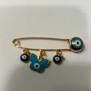 Evil eye safety pin